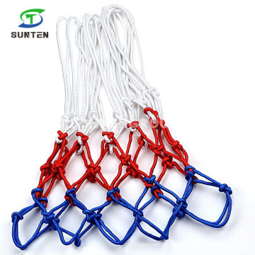 Nylon/Polyester 3 Color Wall Mounted Hanging Basketball Goal Nets/Netting Ring Rim in Single White, Blue, Red Color, Braided Basketball Net